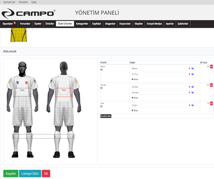 Campo- Özel E-Ticaret & Özel Oyunculuk Model Tasarlama pc
