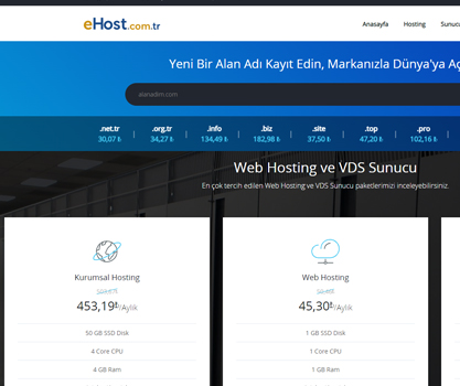 E-HOST Kurumsal Web Yazılımı Geliştirme pc